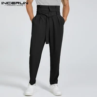 incerun american style fashion new men pantalons casual streetwear trousers male lace up big pocket cargo long pants s 5xl 2022