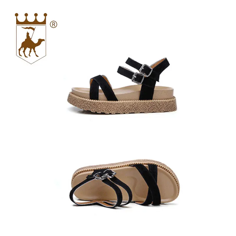 BACKCAMEL2018 Новая летняя обувь женские босоножки кожаные сандалии с открытым носком