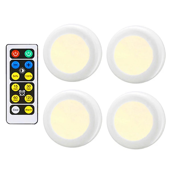 1Lamp 4 Controller Затемняемый теплый белый+ белый двойной цвет сенсорный датчик светодиодный светильник шайба Беспроводная светодиодная подсветка под шкаф кухонный счетчик шкаф светильник - Цвет: 1Lamp 4 Controller