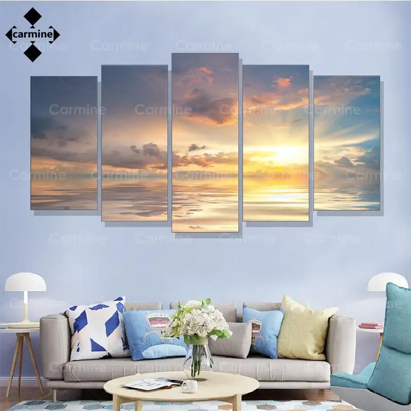 

Sunset Seaview Wall Poster and Print Modern Beautiful Landscape Printing Picture for Home Decor Frameless Nordic Canvas Painting