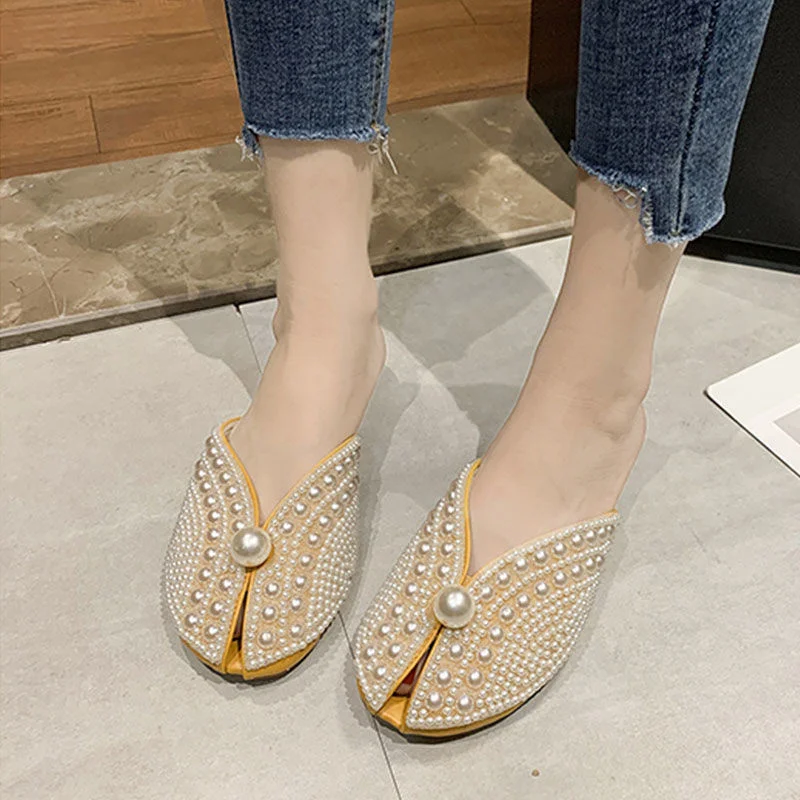 

Baotou Half Slippers Women's New Summer 2021 Net Red Muller Shoes Fish Mouth Flat Bottom Cool Slippers Women's Fashion