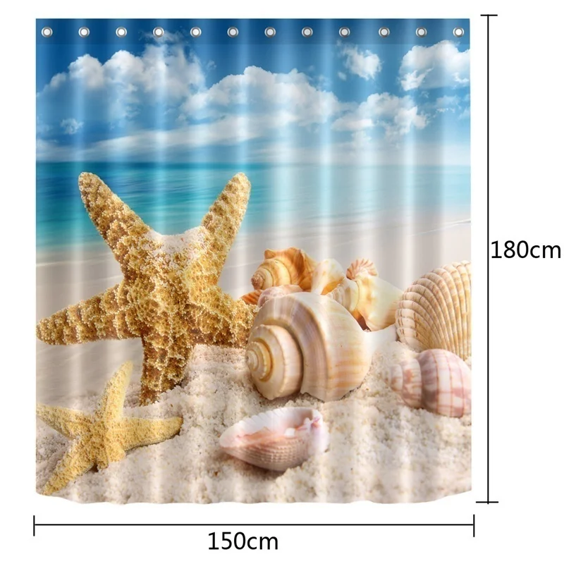 180X180 см водостойкая занавеска для ванной комнаты с 3D принтом нескользящий ковер