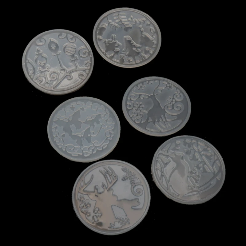 

6 Styles DIY Ashtray Thin Round Discs Decorative Resin Mold Deer Cat Butterfly Round Pan Epoxy Resin Mold Crafts Tools
