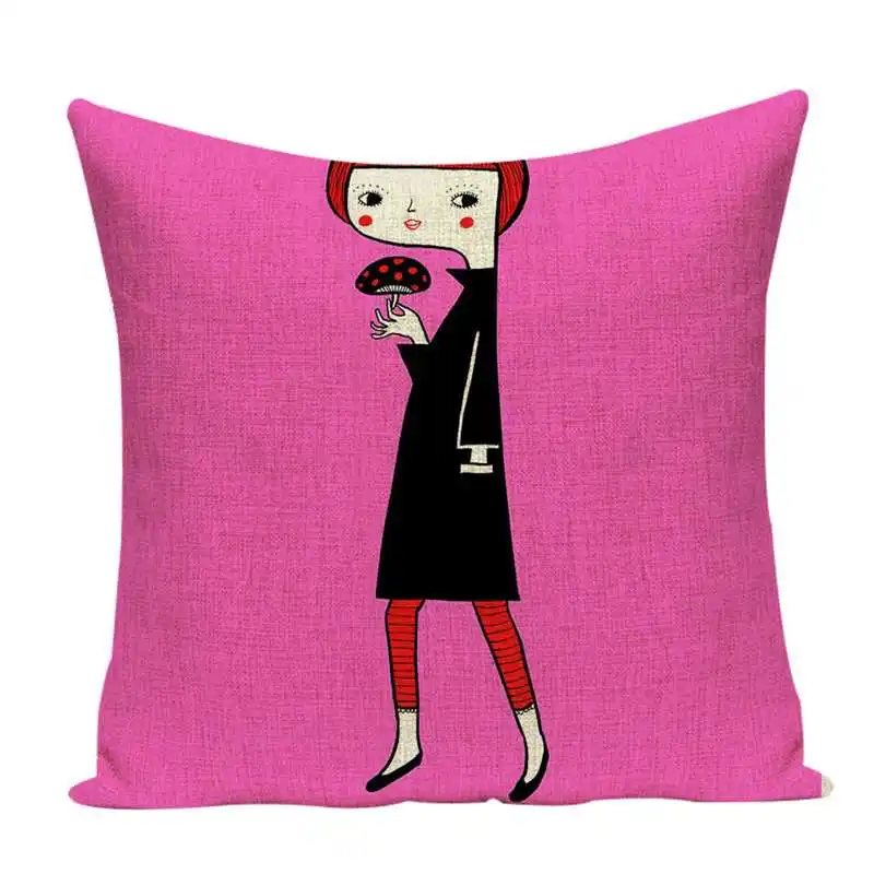 Льняная наволочка с принтом для маленькой девочки декоративные подушки в виде