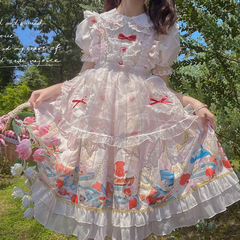 Винтажном стиле Kawaii Чай Вечерние платья принцессы в Лолита платье АО японский