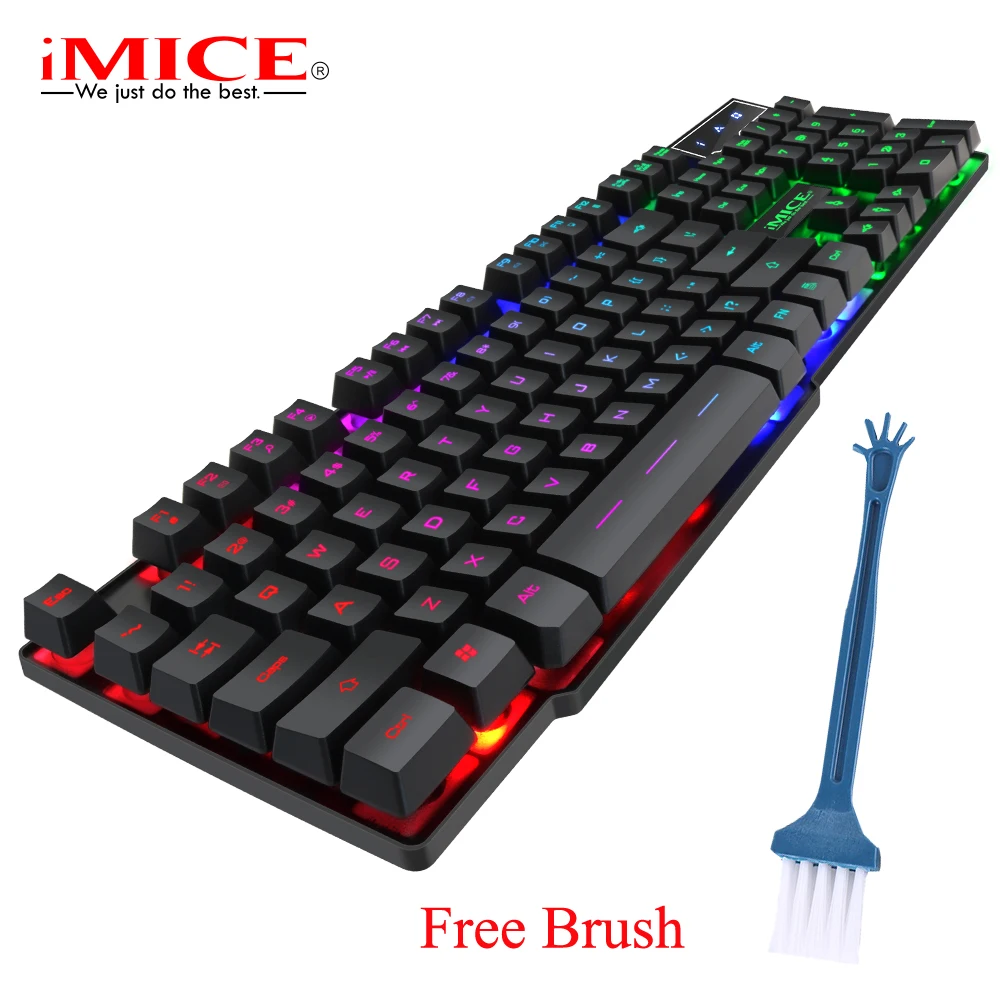 Игровая клавиатура iMice AK600 с RGB подсветкой Водонепроницаемая USB 104 кнопками для