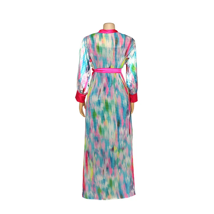 Длинная рубашка Дашики в африканском стиле шелковое платье хиджаб элегантное