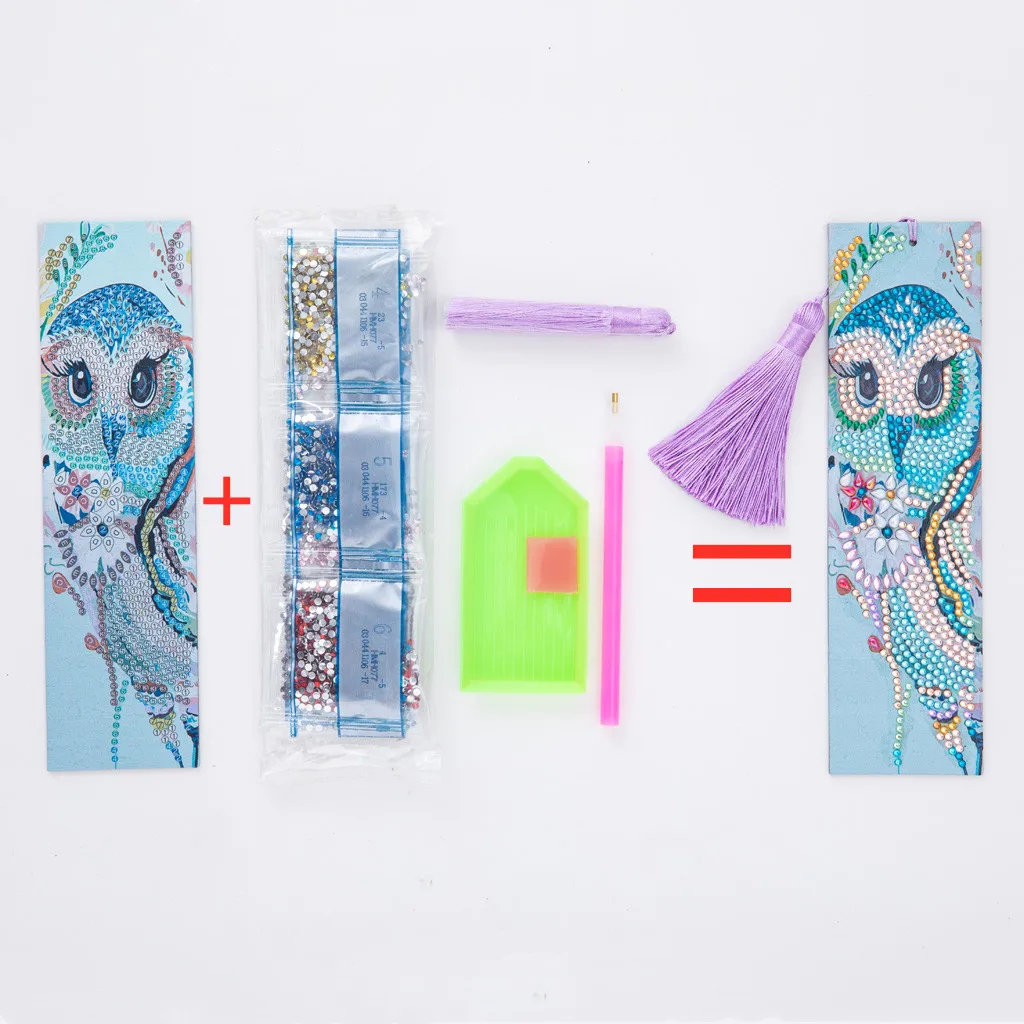 

10 new Diy leather book marks special shaped diamond drawing tassel bookmark crafts