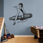 Большой сексуальный дьявол девушка настенная наклейка авто ремонт автомобиля поршневой ключ роспись Съемный ПВХ наклейка для гаража M0066