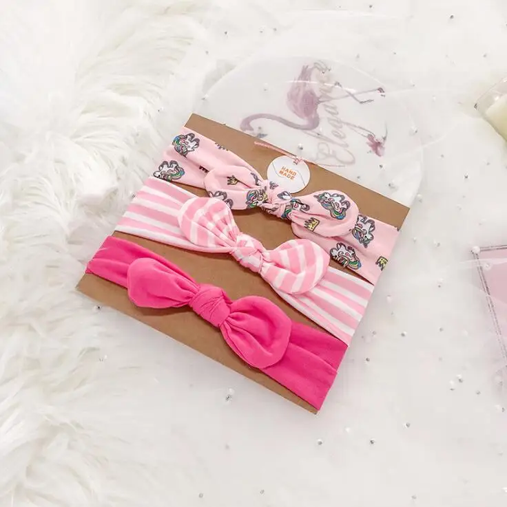 4 3Pc/Set Baby Headband For Girls Flower Rabbit Ear Baby Big Bows Turban Baby Hair Accessories For Children Girl Hairband - Цвет: 4