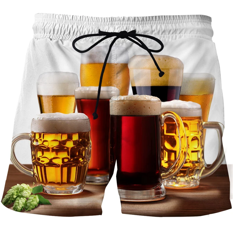 

3D printed men's beach pants Men's summer surf pants Men's loose and quick-drying beach pants Loose plus size casual shorts