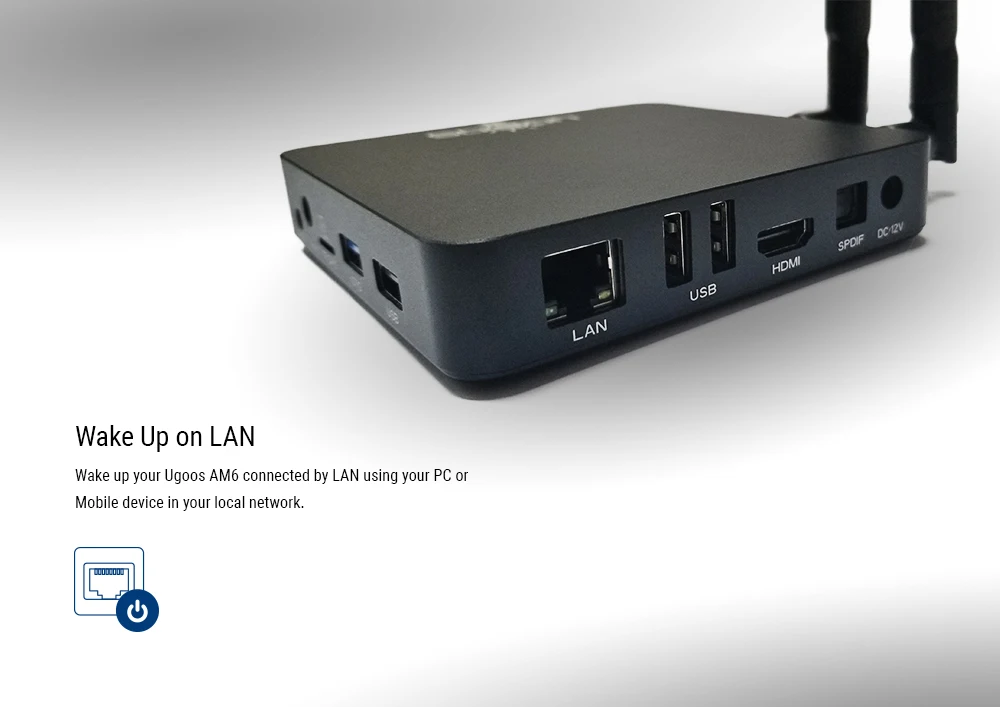 UGOOS AM6 Amlogic S922X Smart Android 9,0 ТВ приставка DDR4 2 Гб ОЗУ 16 Гб ПЗУ 2,4G 5G WiFi 1000M LAN Bluetooth 4K HD OTA медиаплеер
