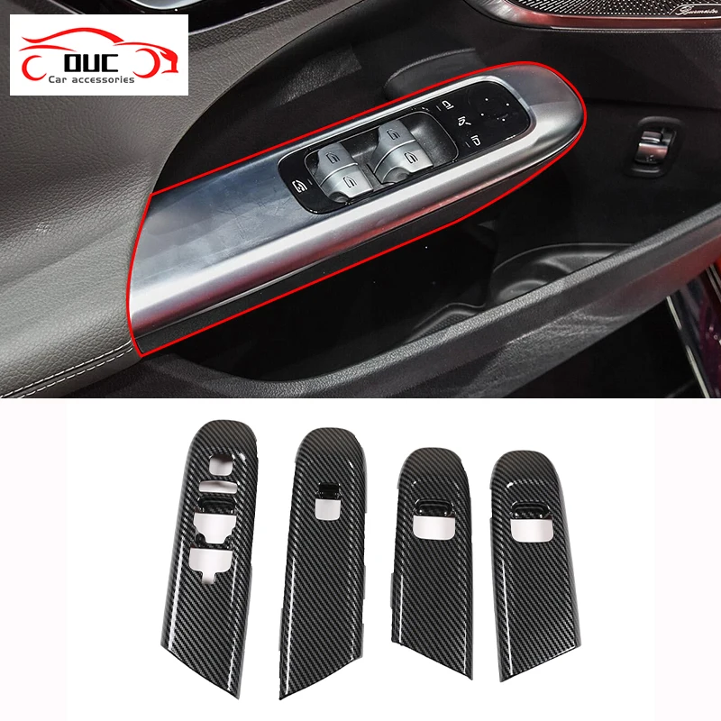 

For Mercedes-Benz C-Class W206 2022 Interior Accessories ABS Car Window Glass Lift Switch Panel Armrest Decoration Trim Cover