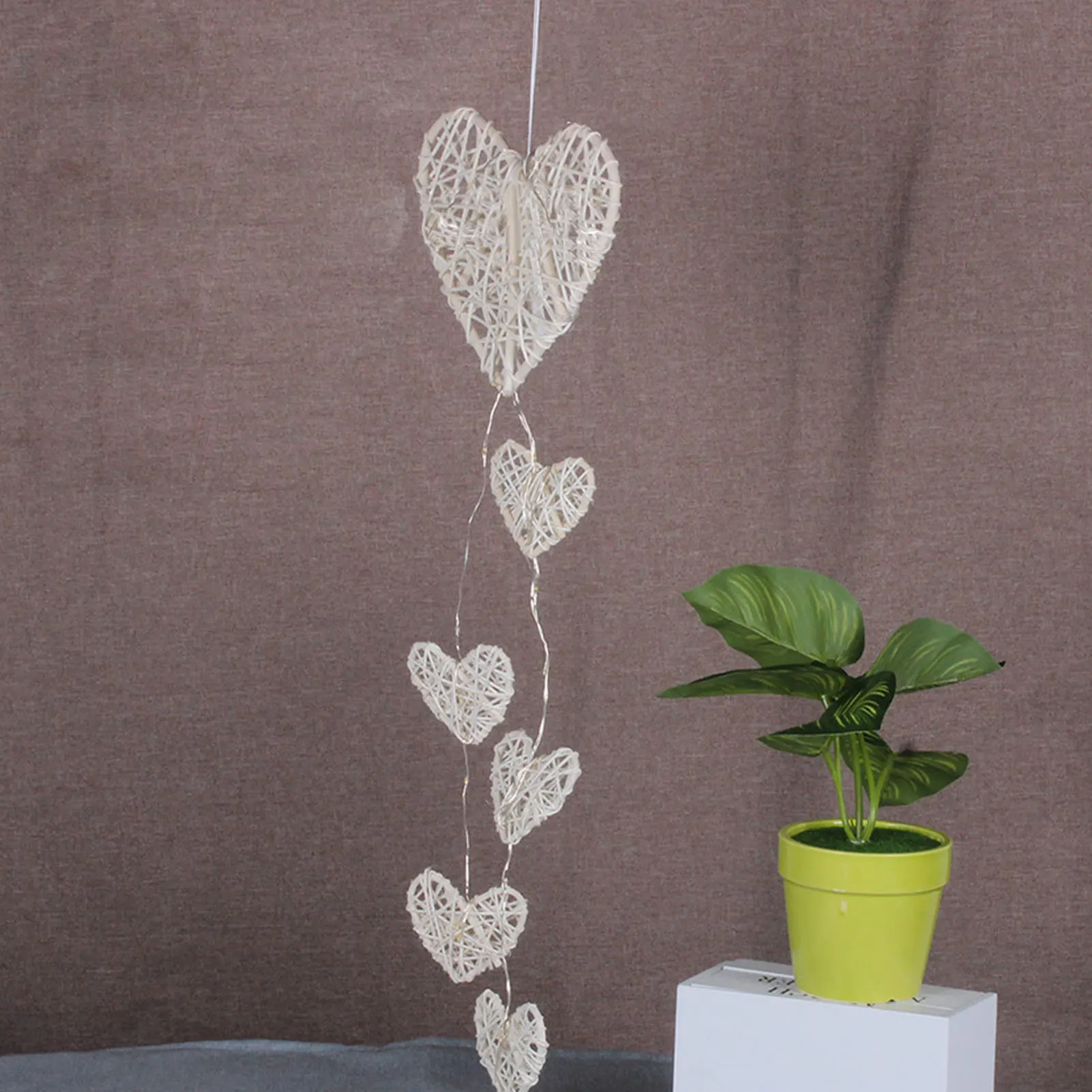 

Valentines Love Dream Catcher Light Up Heart Wall Art Decoration Wall Hanging Home Decor Hanger Party Festival supplies