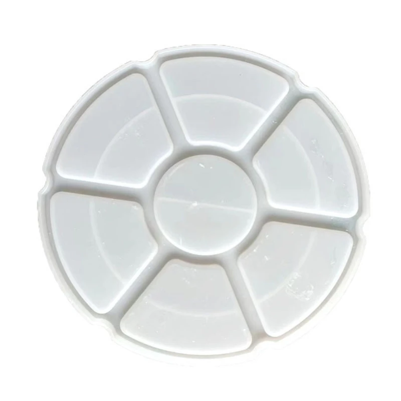

7 Grids Tray Painting Plate Epoxy Resin Mold Makeup Storage Tray Casting Silicone Mould DIY Crafts Ornaments Home Casting E56F