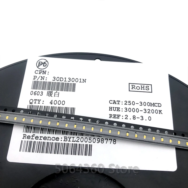 1000 шт. 0603 SMD светодиодные теплые белые яркие лампы бусины светоизлучающие