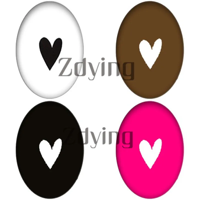 Zdying 5 шт./лот цветные овальные формы сердце узор Стеклянные Кабошоны поднос