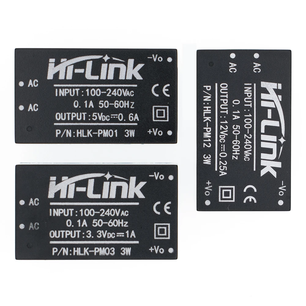 HLK-PM01 HLK-PM03 HLK-PM12 미니 전원 공급 장치 모듈 220V ~ 5V/3.3V/12V 전원 공급 장치 모듈, 지능형 가정용 스위치 전원 공급 장치 AC-DC