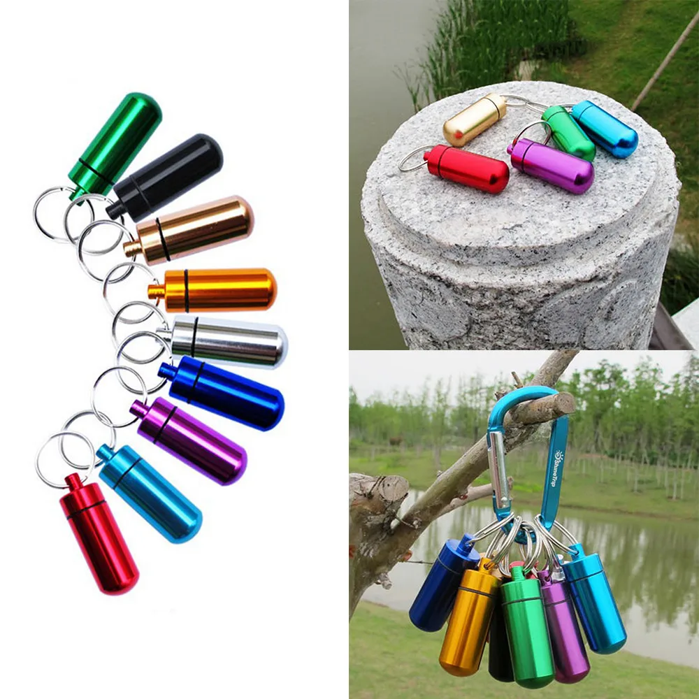 1 шт. Водонепроницаемая алюминиевая капсула аварийная таблетка деньги или ID