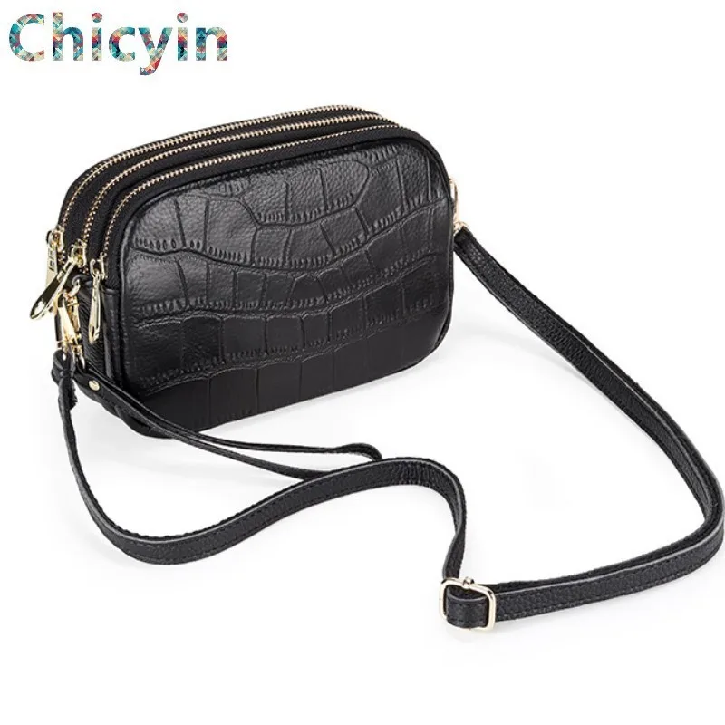 Крокодиловая кожаная сумка через плечо высококачественный клатч стильная