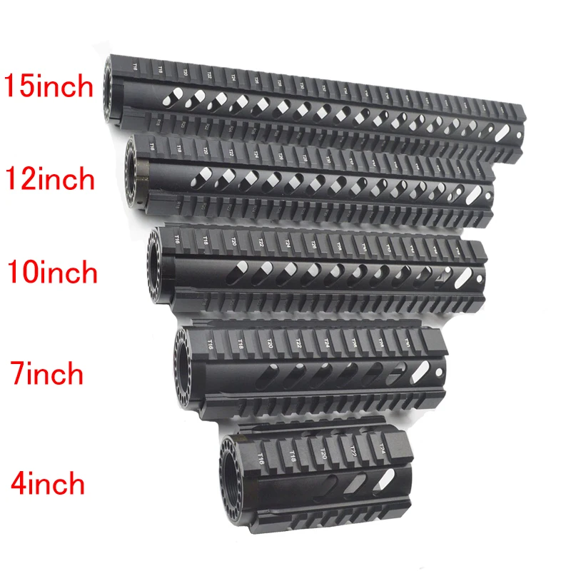 

4 7 10 12 15 inch M4 M16 AR15 Free Float Quad Rail Picatinny Handguard Standard Carbine .223 5.56 Airsoft Hunting Rifles Mount