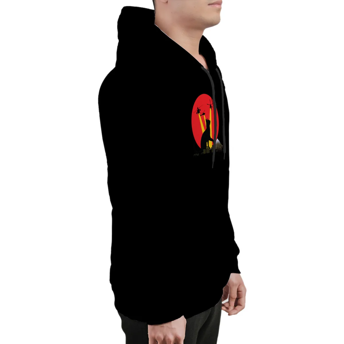 

Men's Hoodie Funny Catzilla Japanese Sunset Cat Lovers to_Punk Anime Retro Top quality Hood Mens Clothes 37086