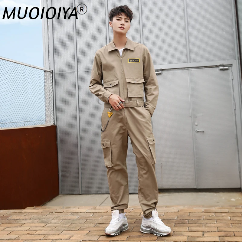 

Jumpsuit Overalls For Men Spring Autumn Winter Long Sleeve Casual Fashion Designer Rompers Work Clothes Male Streetwear Pants