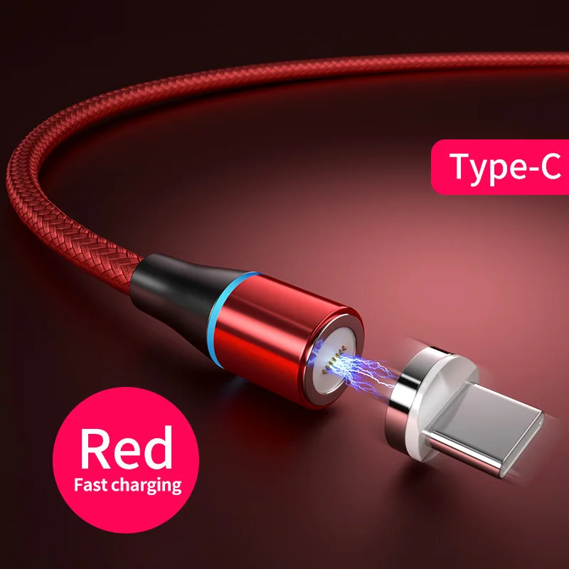 Red For Type-C Магнитный кабель Snodesound для быстрой зарядки iPhone XR Micro Usb type-C, кабель для быстрой зарядки samsung, шнур для передачи данных - Цвет: Red For Type-C