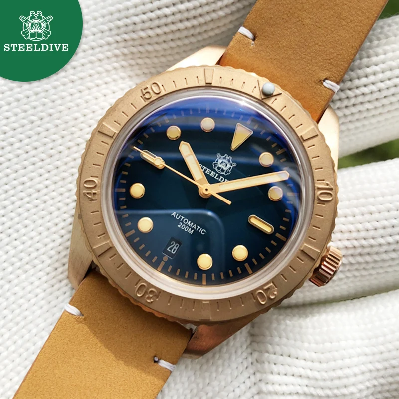 STEELDIVE автоматические часы с супер светящей механические 200 м Водонепроницаемый