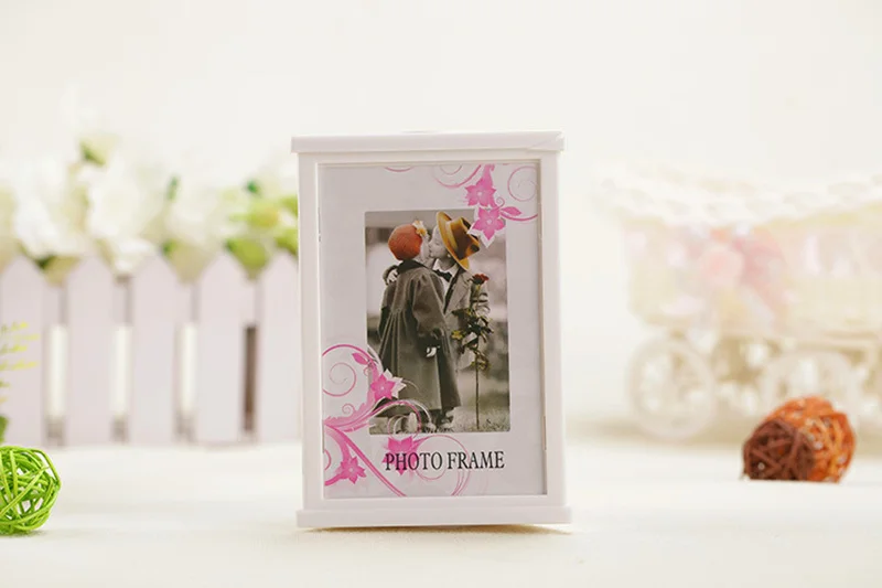 E Shape Magnetic Levitation White Floating Photo Frame with Colorful LED Lights for Girl Friend Birthday Gifts Home Decoration