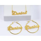 Серьги в БАМБУКОВОМ стиле с надписью, 30-100 мм