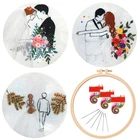 Набор для начинающих свадебной вышивки, 3 шт., современные наборы для вышивки, Инструкция на английском языке