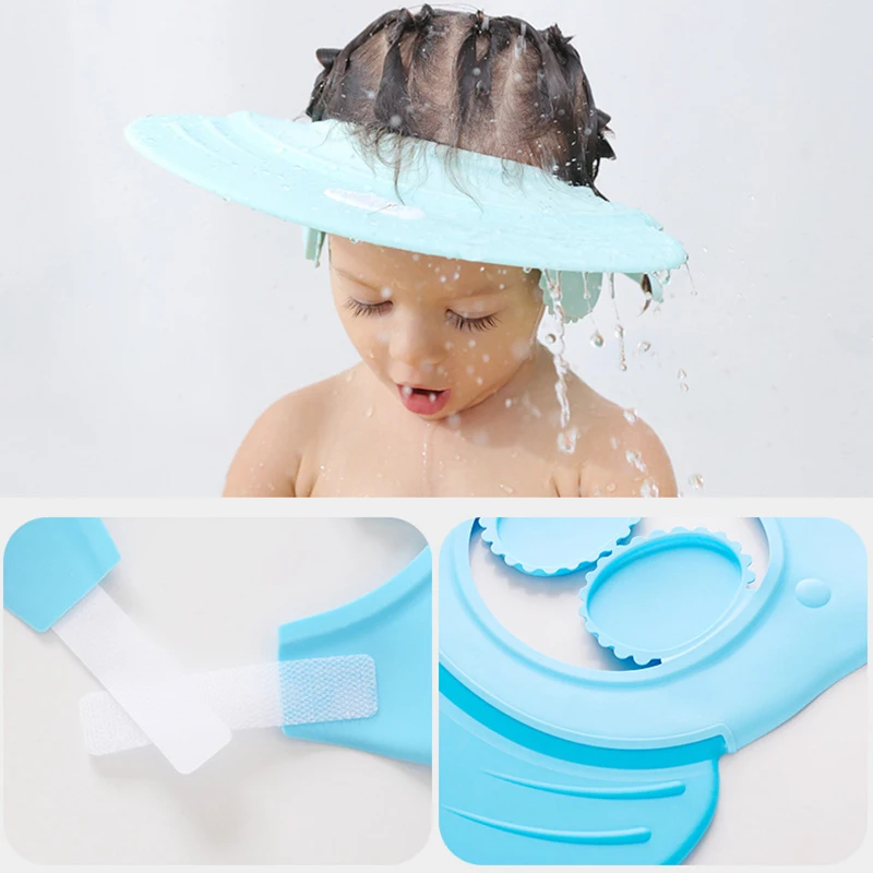 Детская шапочка для душа s шампунь мытья волос детская ванной с козырьком