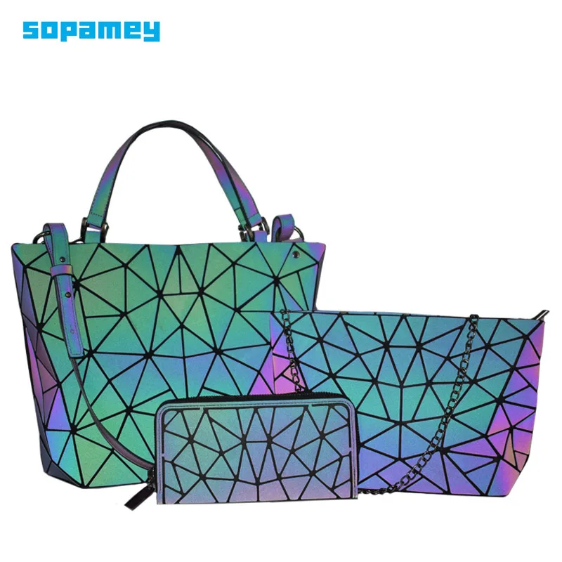 Женские сумки из натуральной кожи комплект Геометрические Наплечные 2021 новая