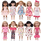 1 шт., Цветочное платье для куклы, женская одежда, подходит для американской куклы Wellie Wishers 14,5 дюйма, 42 см, знаменитая Одежда для куклы Нэнси, аксессуары