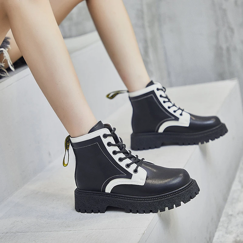 

Женские ботинки, водонепроницаемые зимние ботинки 2021, модные женские ботинки мартинсы на шнуровке светильник зящие сохраняющие тепло зимн...