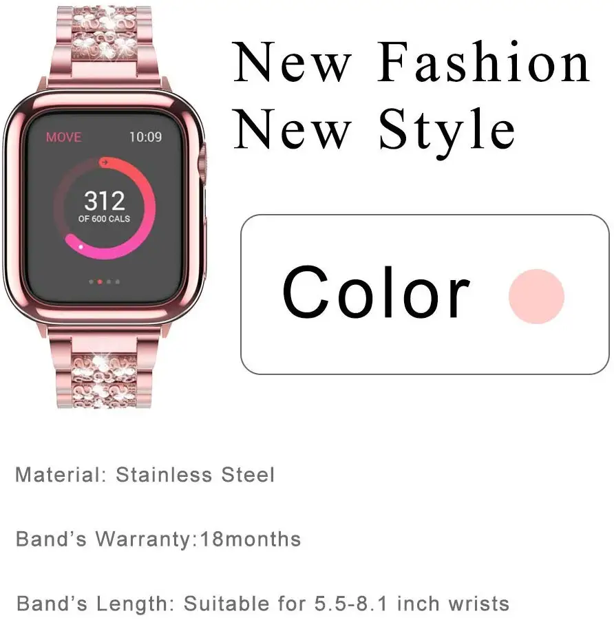 Ремешок из нержавеющей стали для Apple watch 5, 4 ремешка, 42 мм, 38 мм, iwatch 4, 3 ремешка, 44 мм, 40 мм, металлический ремешок для часов, браслет, Аксессуары для часов