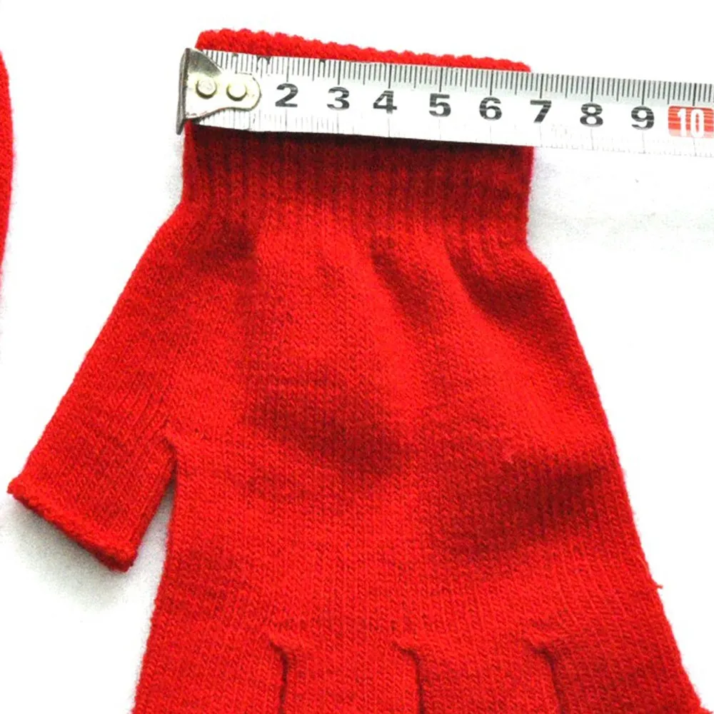 Повседневные перчатки с открытыми пальцами для женщин и мужчин варежки вязаные