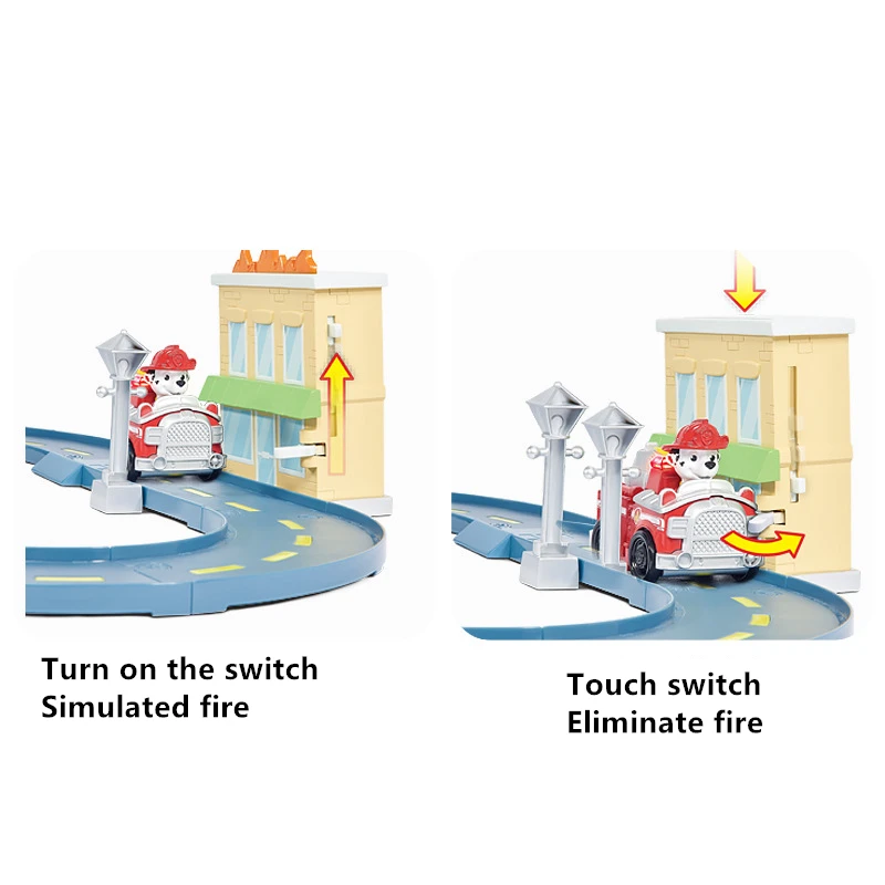 Paw patrol мальчик и девочка сшивание детская головоломка трек игрушка с инерционным механизмом моделирование сцена спасательный автомобиль набор