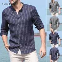 long sleeve men fashion shirt single breasted tops sexy men clothing 2021 summer leisure classic stripes shirt mens blouse