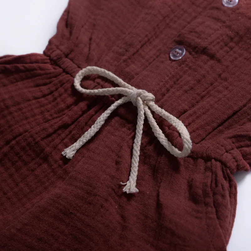 Летний комбинезон для новорожденных девочек с оборками на рукавах одежда