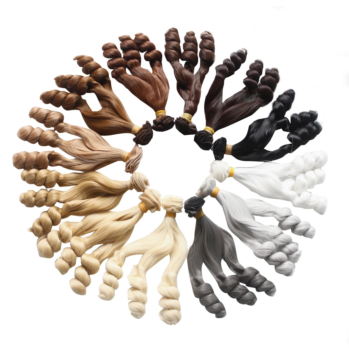 

Aidolla BJD Doll Wig Accessories 15*100CM High Temperature Fiber Screw Curly Hairs For 1/3 1/4 1/6 Curly BJD Wigs Kid's Gift Toy