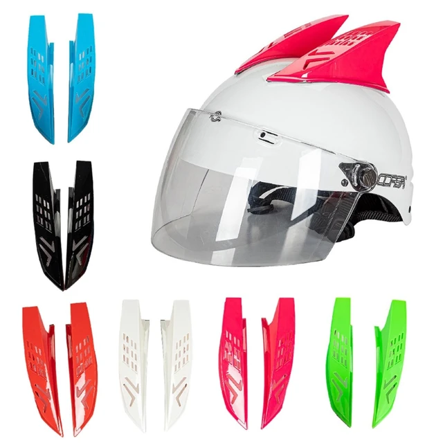 1 paio di adesivi per casco Decorazione carina Abs Casco Moto Copricapo  Corno Decorazione casco a ventosa