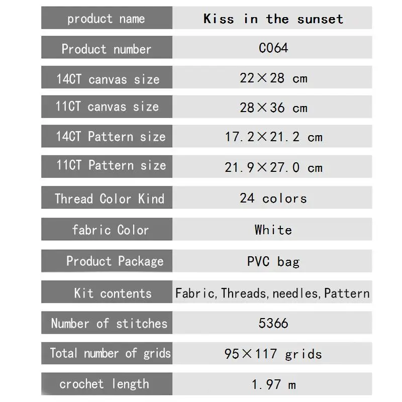 Joy Sunday Набор для вышивания крестиком набор рукоделия любовь поцелуй в закате