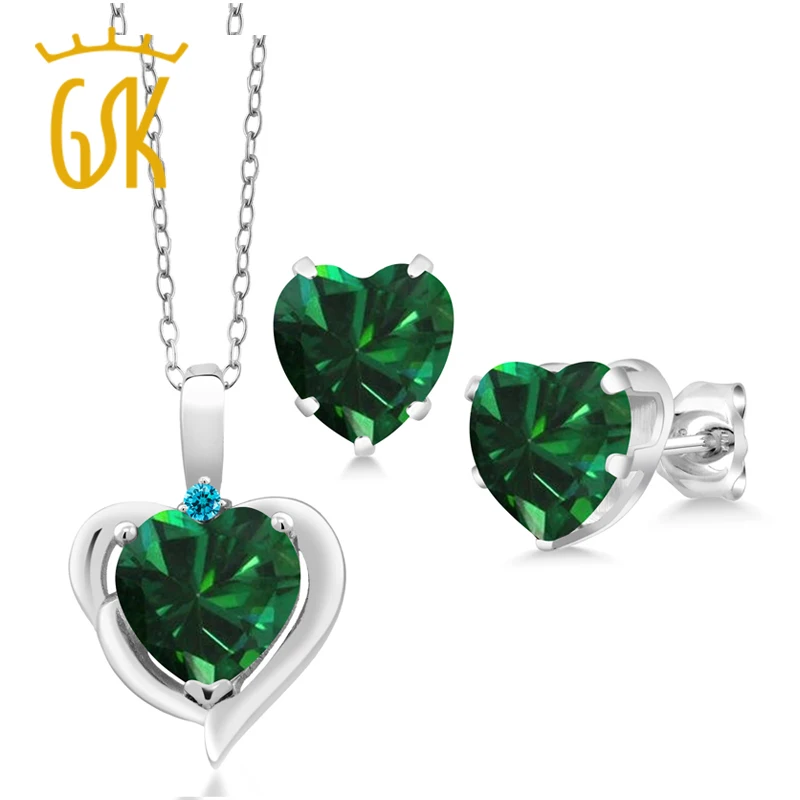 Драгоценный Камень Королевский 2 41 карат в форме сердца зеленый имитированный