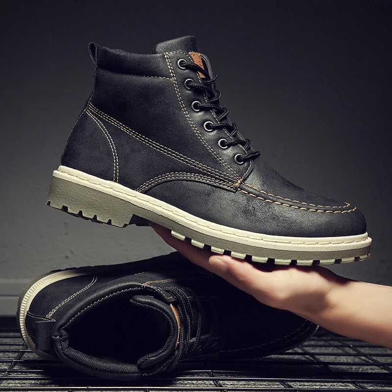 Новинка осени 2019 мужские ботинки Martin трендовые высокие мотоциклетная британская