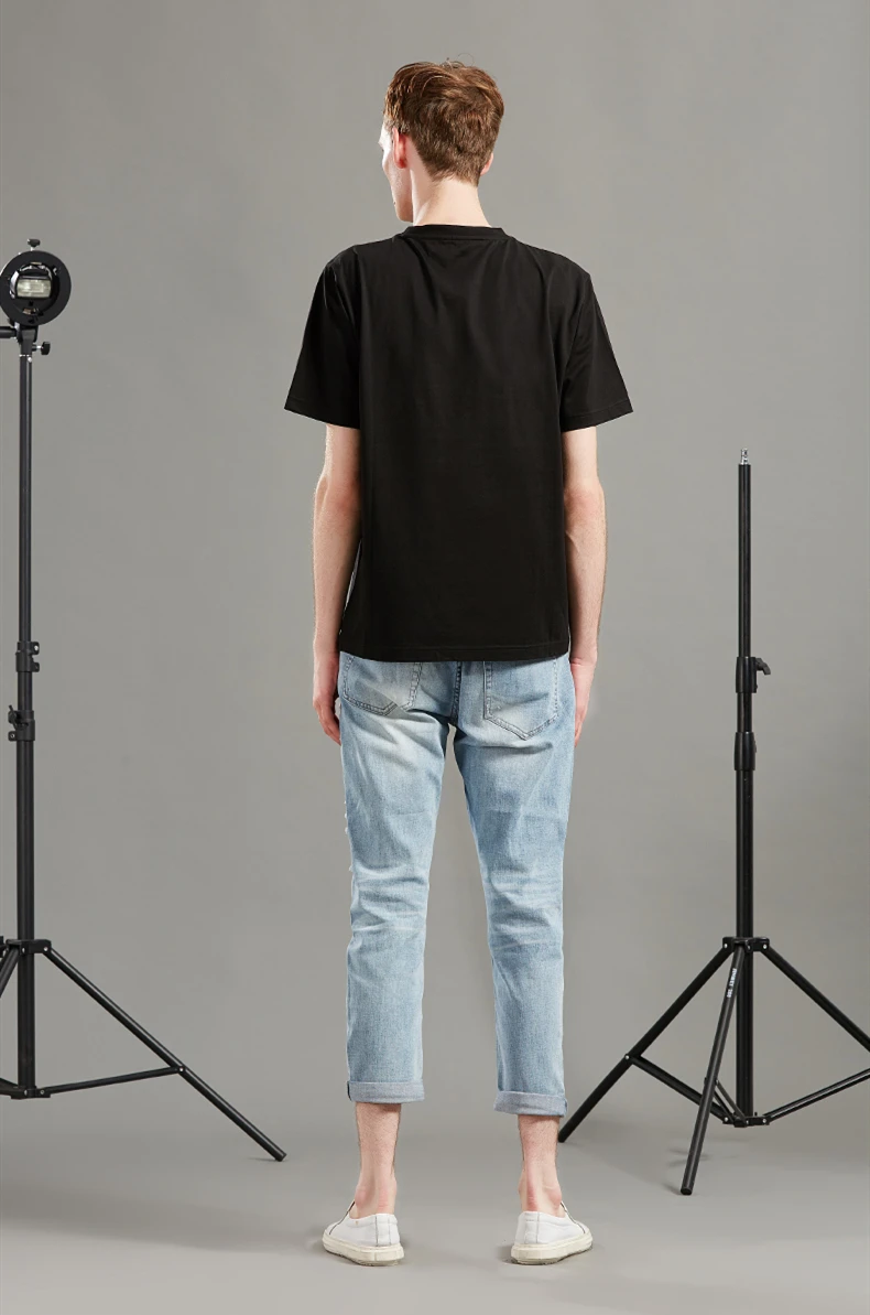 

Men's fashion casual black creative pattern men's Cotton Short Sleeve T-Shirt
