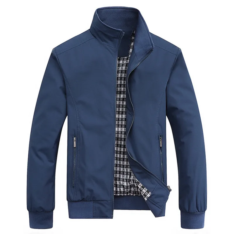 Navy Spring New print Men's Bomber Zipper Jacket Male Casual Streetwear Hip Hop Slim Fit Pilot Coat Men Clothing Asian size 5XL - Цвет: Navy