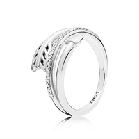 100 925 sterling silver pan ring sparkling arrow clear cz ring for original women wedding fashion jewelry