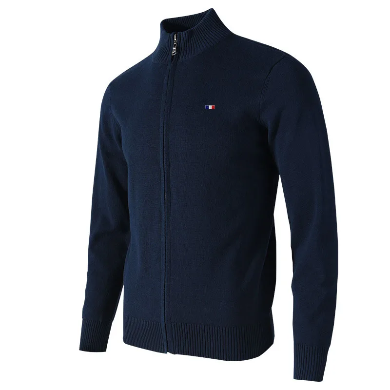 

High Quality 100% Cotton Autumn Winter Mens Long Sleeve Turtleneck Sweaters Casual Knitted Clothes Thick Coats Fashion Male Tops